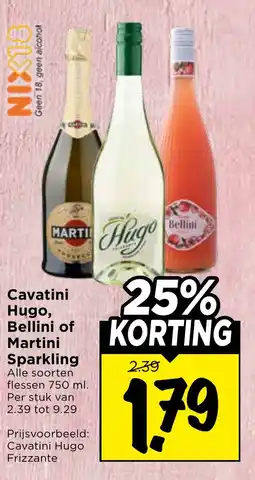 Vomar Voordeelmarkt Cavatini Hugo, Bellini of Martini Sparkling aanbieding