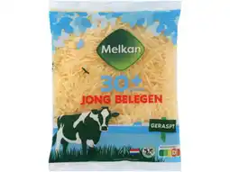 Hoogvliet Melkan Geraspte kaas jong belegen 30+ aanbieding