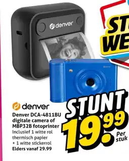 Hoogvliet Denver DCA-4811BU digitale camera of MBP32B fotoprinter aanbieding