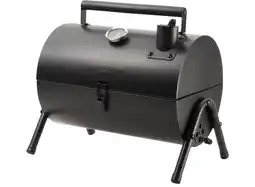 Bol.com Gusta Barbecue Grill en Smoker - Grilloppervlak (LxB) 22 x 18 cm - Met Thermometer - Zwart aanbieding