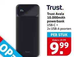 Hoogvliet Trust Avala 10.000mAh powerbank aanbieding
