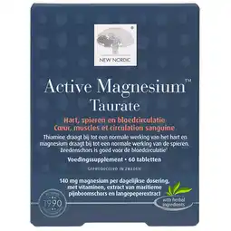 Holland & Barrett 2e product 50% korting | New Nordic Active Magnesium Taurate - 60 tabletten aanbieding