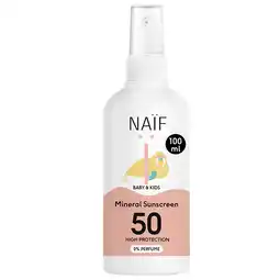 Holland & Barrett Weekdeal: 1+1 gratis | Naïf Baby & Kids Minerale Zonnebrandspray SPF50 - 100ml aanbieding