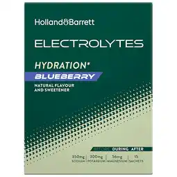 Holland & Barrett 1+1 gratis | Holland & Barrett Elektrolyten Blueberry - 15 stuks aanbieding
