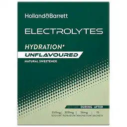 Holland & Barrett 1+1 gratis | Holland & Barrett Elektrolyten Unflavoured - 15 stuks aanbieding