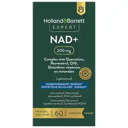 Holland & Barrett 1+1 gratis | Holland & Barrett Expert NAD+ 200 mg - 60 capsules aanbieding