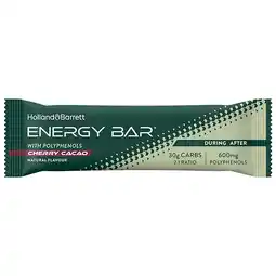 Holland & Barrett 1+1 gratis | Holland & Barrett Energy Bar Cherry Cacao - 48g aanbieding