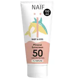 Holland & Barrett Weekdeal: 1+1 gratis | Naïf Baby & Kids Mineral Sunscreen SPF 50 – 100ml aanbieding