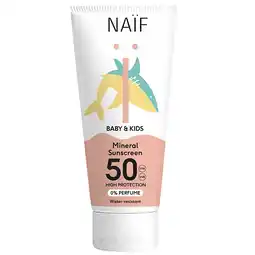 Holland & Barrett Weekdeal: 1+1 gratis | Naïf Baby & Kids Mineral Sunscreen SPF 50 – 175ml aanbieding
