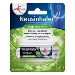 Holland & Barrett 1+1 gratis | Lucovitaal Neusinhaler Vrijer Ademen Frisse Pepermunt - 1 stuk aanbieding