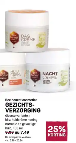 Ekoplaza Bee honest cosmetics gezichts- verzorging aanbieding
