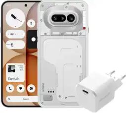 Coolblue Nothing Phone (4a) 128GB Wit 5G + BlueBuilt Oplader met Usb C Poort 45W Wit aanbieding