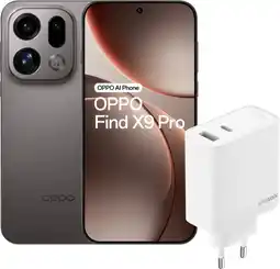 Coolblue OPPO Find X9 Pro 512GB Grijs 5G + OPPO SuperVOOC Oplader 80W aanbieding