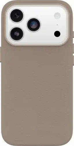 Coolblue OtterBox Symmetry iPhone 17 Pro Back Cover met MagSafe Magneet Leer Grijs aanbieding