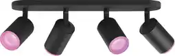 Coolblue Philips Hue Fugato Opbouwspot White and Color - Zwart - 4-spots aanbieding