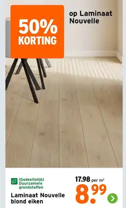 GAMMA Laminaat Nouvelle blond eiken aanbieding