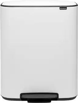 Coolblue Brabantia Bo Pedal Bin 2 x 30 Liter White aanbieding