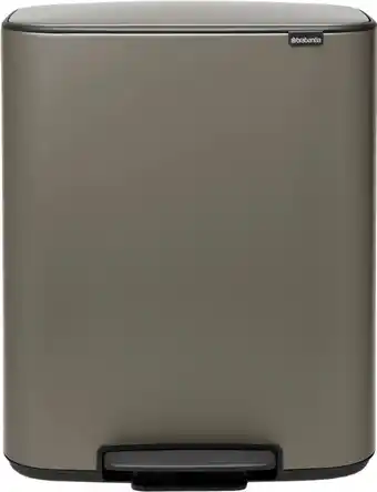 Coolblue Brabantia Bo Pedal Bin 2 x 30 Liter Platinum aanbieding