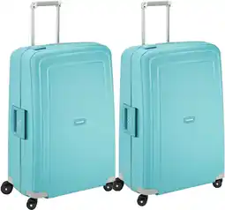 Coolblue Samsonite S'Cure Spinner 75cm Duo Pack Aqua Blue aanbieding