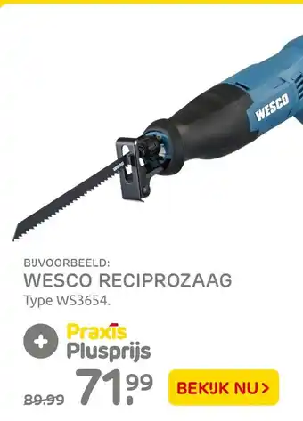 Praxis Wesco reciprozaag aanbieding