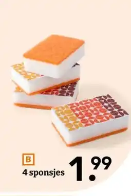 Blokker 4 sponsjes aanbieding