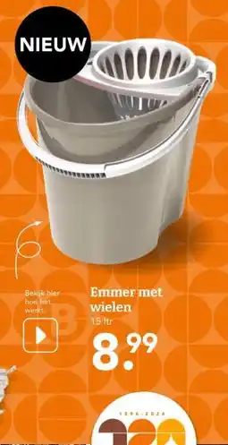Blokker Emmer met wielen aanbieding