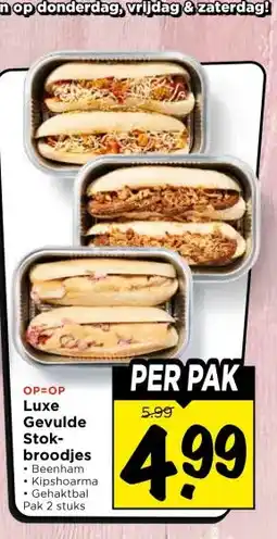 Vomar Voordeelmarkt LuxeGevulde Stok- broodjes aanbieding