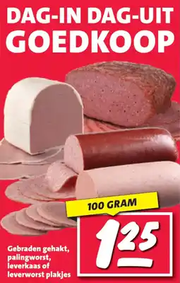 Nettorama Gebraden gehakt, palingworst, leverkaas of leverworst plakjes aanbieding