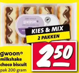 Nettorama Gwoon milkshake choco biscuit aanbieding