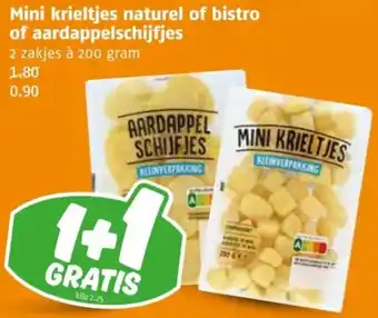 Poiesz Mini krieltjes naturel of bistro of aardappelschijfjes aanbieding