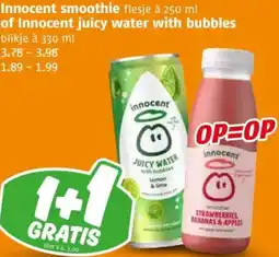 Poiesz Innocent smoothie of Innocent juicy water with bubbles aanbieding