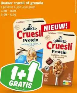 Poiesz Quaker cruesli of granola aanbieding