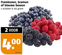 Poiesz Frambozen, bramen of blauwe bessen aanbieding