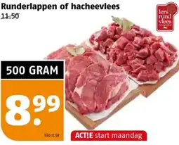 Poiesz Runderlappen of hacheevlees aanbieding