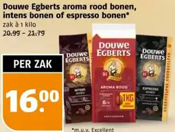 Poiesz Douwe Egberts aroma rood bonen, intens bonen of espresso bonen aanbieding