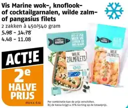 Poiesz Vis Marine wok, knoflook of cocktailgarnalen, wilde zalm of pangasius filets aanbieding