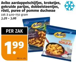 Poiesz Aviko aardappelschijfjes, kroketjes, gekruide partjes, dobbelsteentjes, rösti, puree of pomme duchesse aanbieding