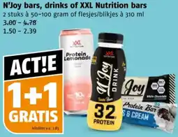 Poiesz N'Joy bars, drinks of XXL Nutrition bars aanbieding