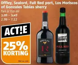 Poiesz Offley, Sealord, Full Red port, Los Moriscos of Gonzales Tablas sherry aanbieding
