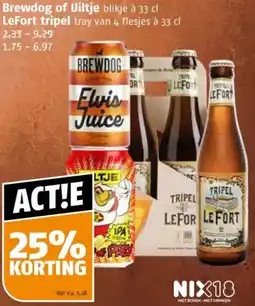 Poiesz Brewdog of Uiltje LeFort tripel aanbieding