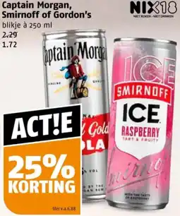 Poiesz Captain Morgan, Smirnoff of Gordon's aanbieding
