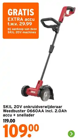 GAMMA SKIL 20V onkruidverwijderaar Weedbuster 0660AA incl. 2.0Ah accu + snellader aanbieding