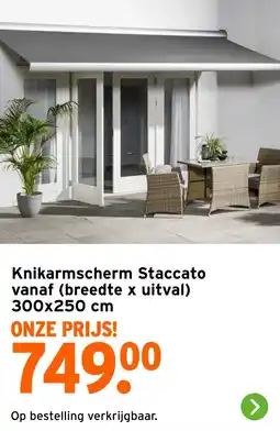 GAMMA Knikarmscherm Staccato aanbieding