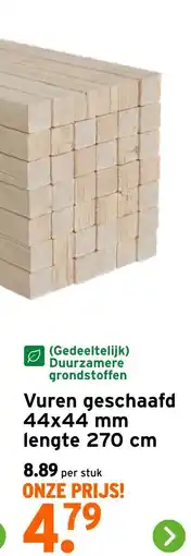 GAMMA Vuren geschaafd 44x44 mm lengte 270 cm aanbieding