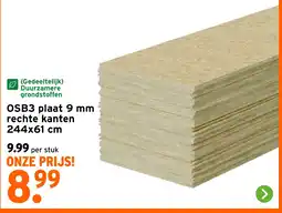 GAMMA OSB3 plaat 9 mm rechte kanten 244x61 cm aanbieding
