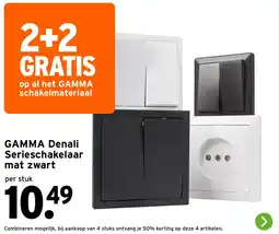 GAMMA Gamma denali serieschakelaar mat zwart aanbieding