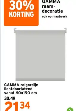 GAMMA Gamma rolgordijn lichtdoorlatend vanaf 60x190 cm aanbieding