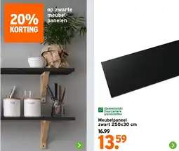GAMMA Meubelpaneel zwart 250 x 30 cm aanbieding