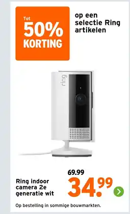 GAMMA Ring indoor camera 2e generatie wit aanbieding