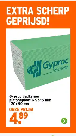 GAMMA Gyproc badkamer plafondplaat RK 9.5 mm aanbieding